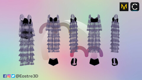 (Womenswear) Lace Dress with Hot pants