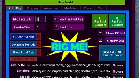 Maya Toolset and Auto Rigger