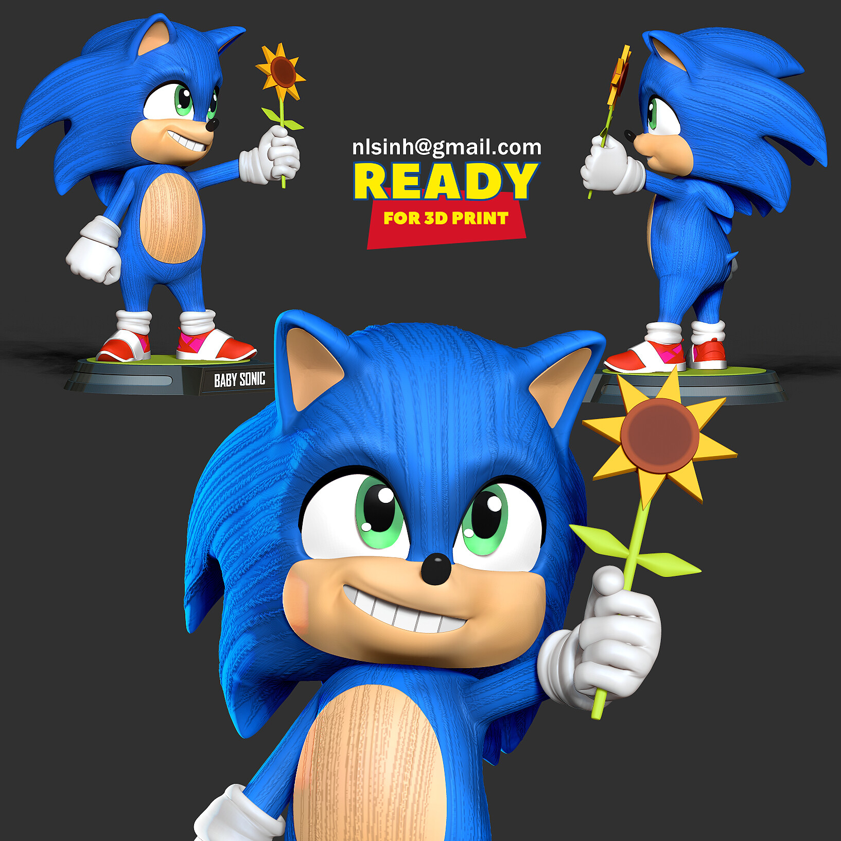 Sonic The Hedgehog 2 - 3D Print Model by Sinh Nguyen