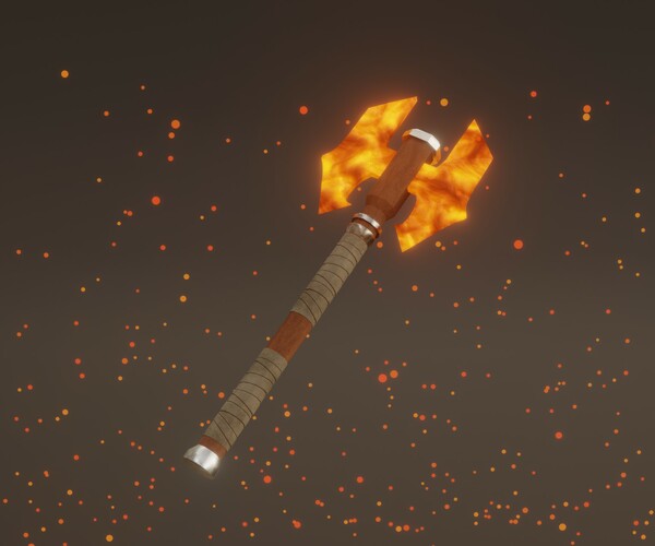 ArtStation - Double Bit Fire Axe - Model 01 | Game Assets