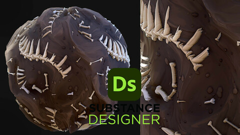 Stylized Ground with Bones - Substance 3D Designer