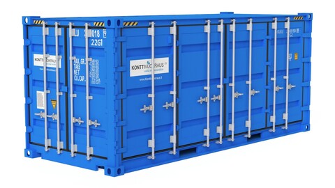 20 ft Cube Open Side Shipping Container 01 3d Model