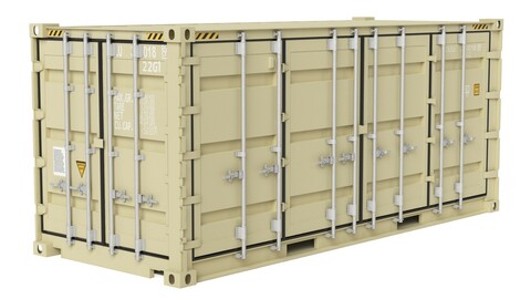 20 ft Military Containers Sand Colour 3D Model