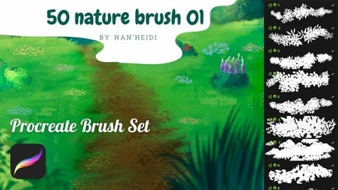 50 Natural Procreate brushes_By Nan'Heidi