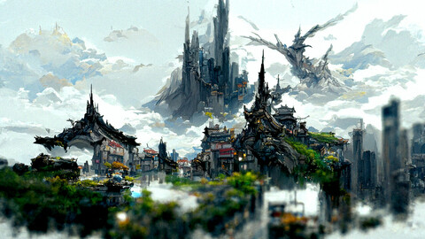 Final Fantasy  style landscape