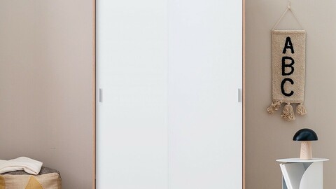 Modern Big Sliding Wardrobe 120cm Hanger