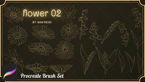 21 Flower 02 Procreate brushes_By Nan'Heidi