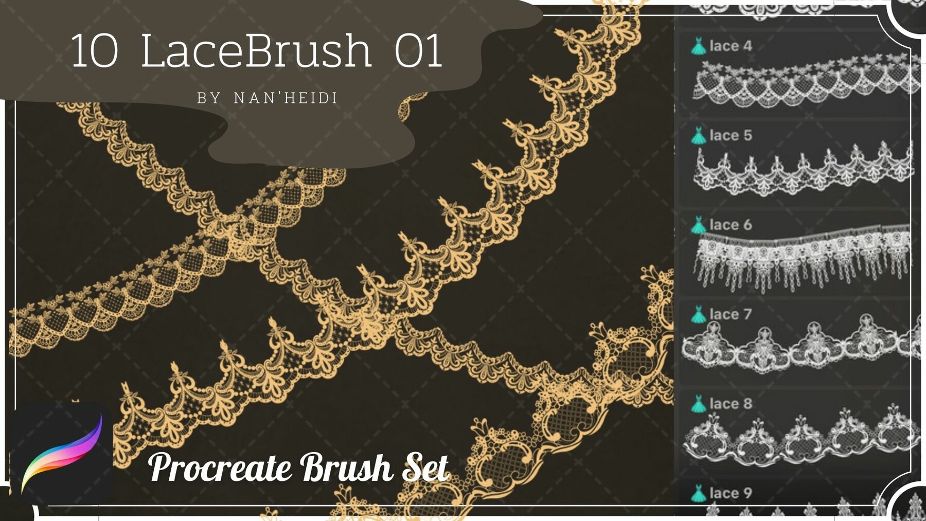 procreate fabric brushes - free lace