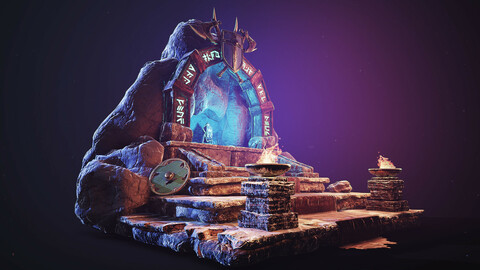 Magic Altar Low Poly PBR Game ready Low-poly