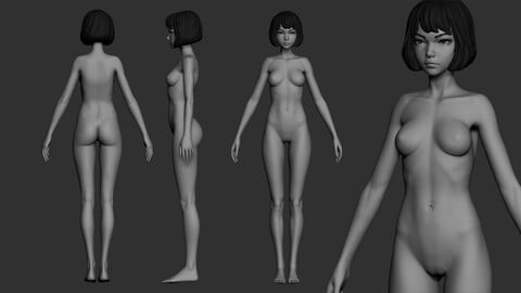 Skinny Girl Base Project Cleaned up(Retopologized)