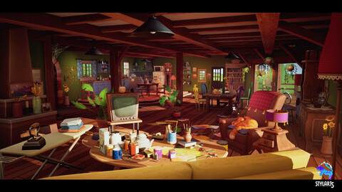Stylized Countryside House Interior