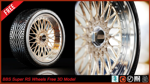 BBS SuperRS Wheels Free 3D Model