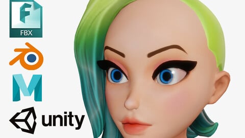 Cartoon Women Character 3D Girl --  High-quality fantasy model