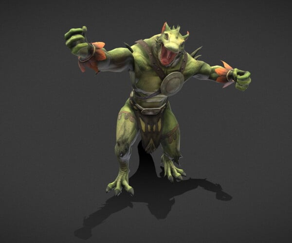 ArtStation - Fantasy Creature - Combat LizardMan | Game Assets