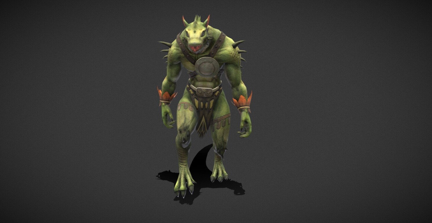 ArtStation - Fantasy Creature - Combat LizardMan | Game Assets