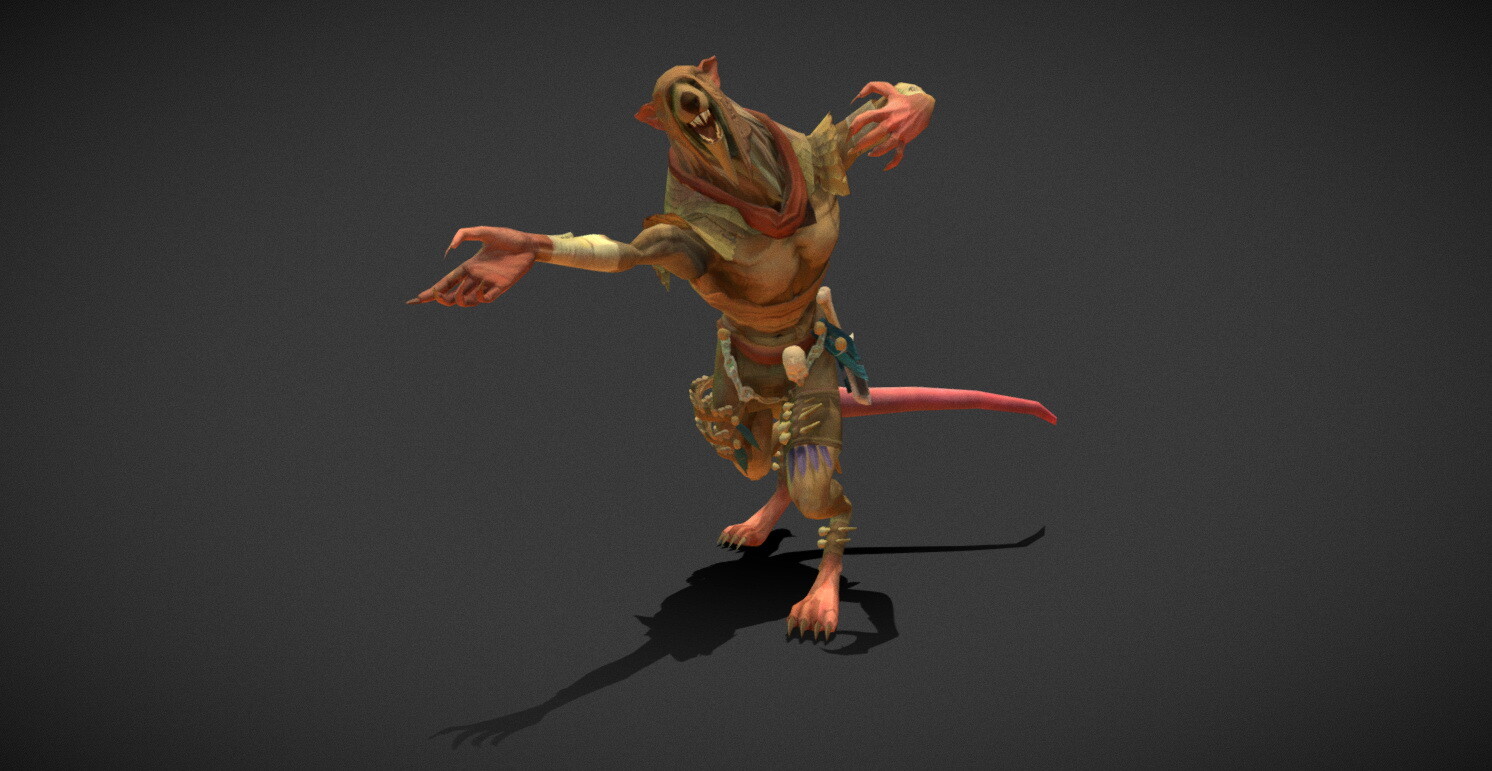 ArtStation - Fantasy Creature - Combat RatMan | Game Assets