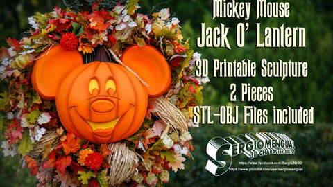 Mickey Mouse Jack O Lantern 3D Printable Lamp 3D print model