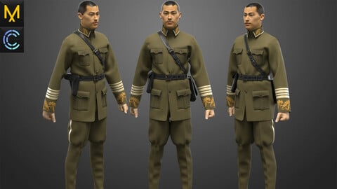 Male Military Uniform  OBJ mtl FBX ZPRJ