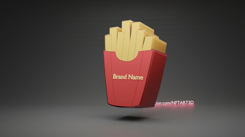 3D French Fries Blender Template Cycle Engine