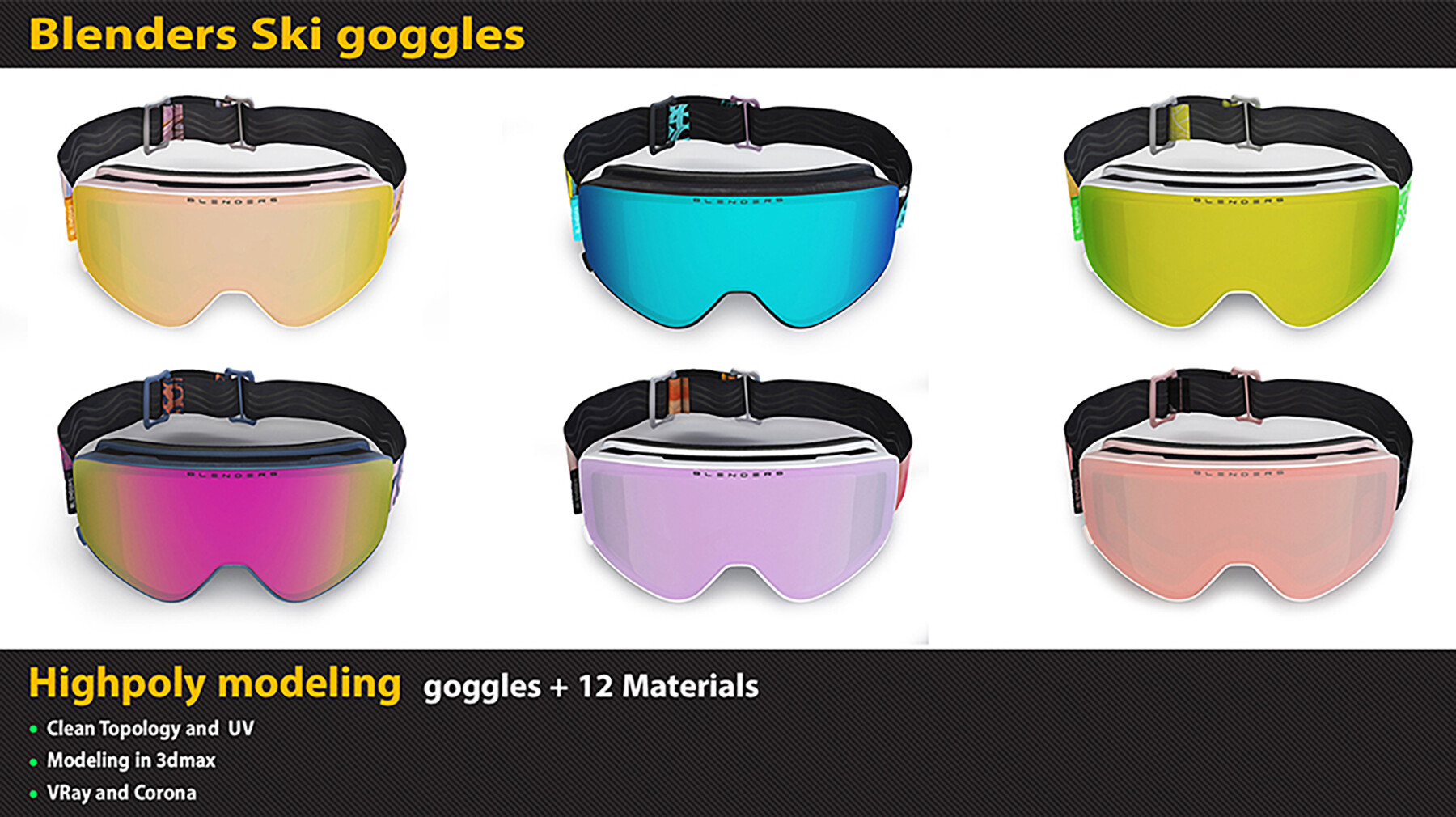 ArtStation Diva Drama Blenders Ski Goggles Game Assets