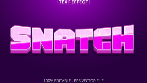 Sport text effect, editable snatch text and cartoon text style