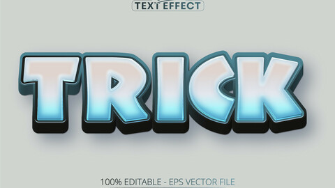 Cartoon text effect, editable trick text and comic text style