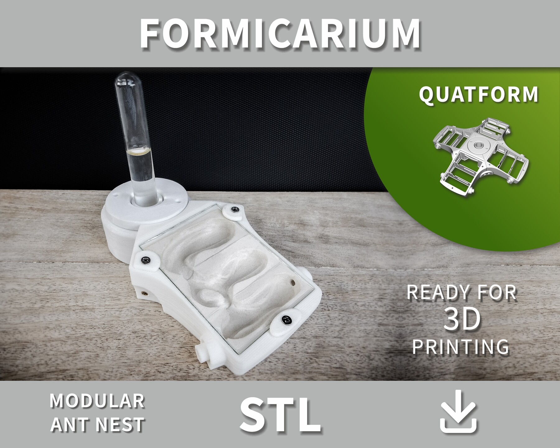 Ant Nest Small V3 With Temperature and Humidity Sensors Multiple Color  Options 3D Printed Formicarium by Black Ant Creation 