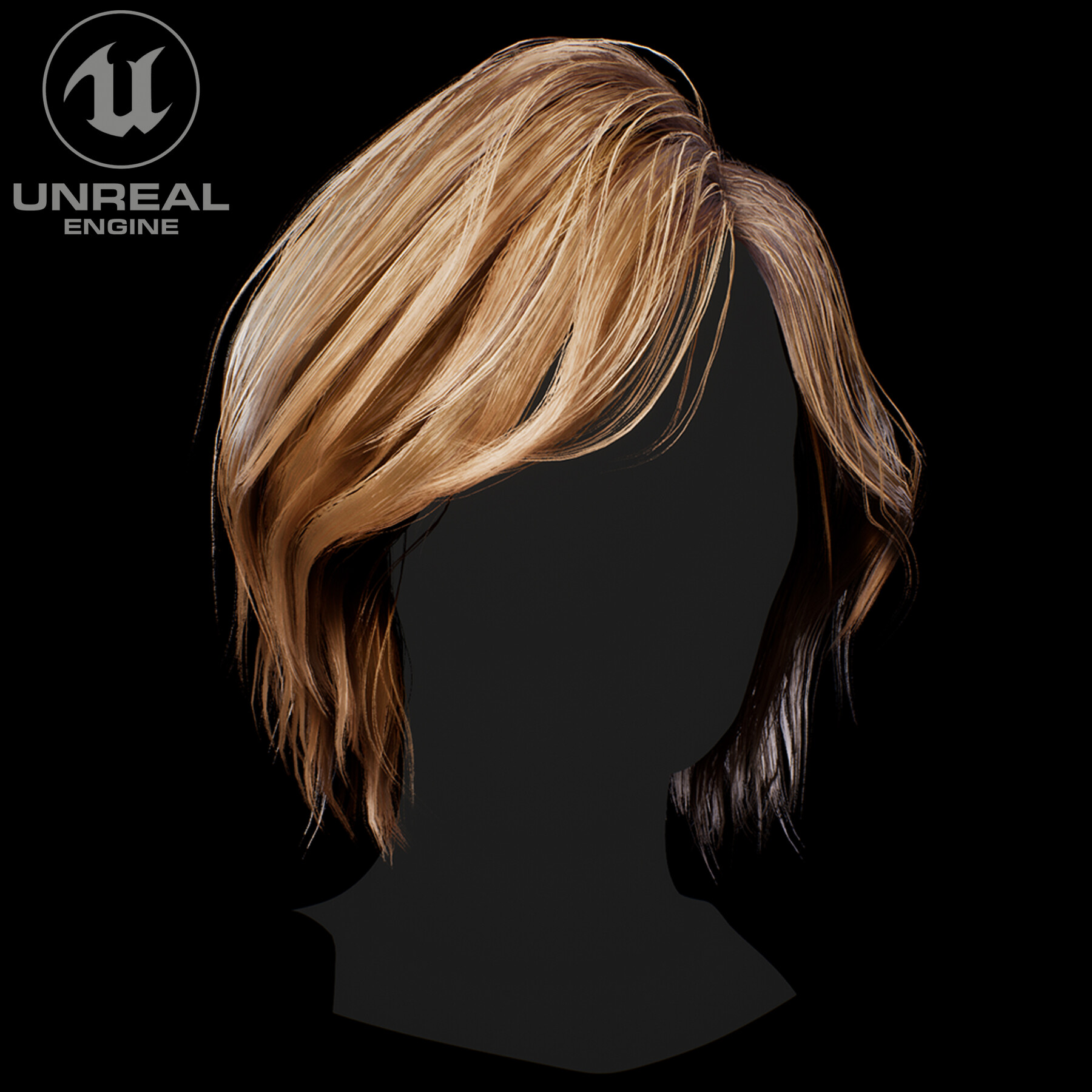 ArtStation - Game-ready Hairstyle №5 Hair-cards Low-poly / Game-ready ...