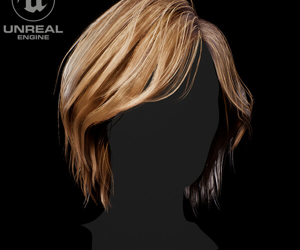 ArtStation - Game-ready Hairstyle №5 Hair-cards Low-poly / Game-ready ...