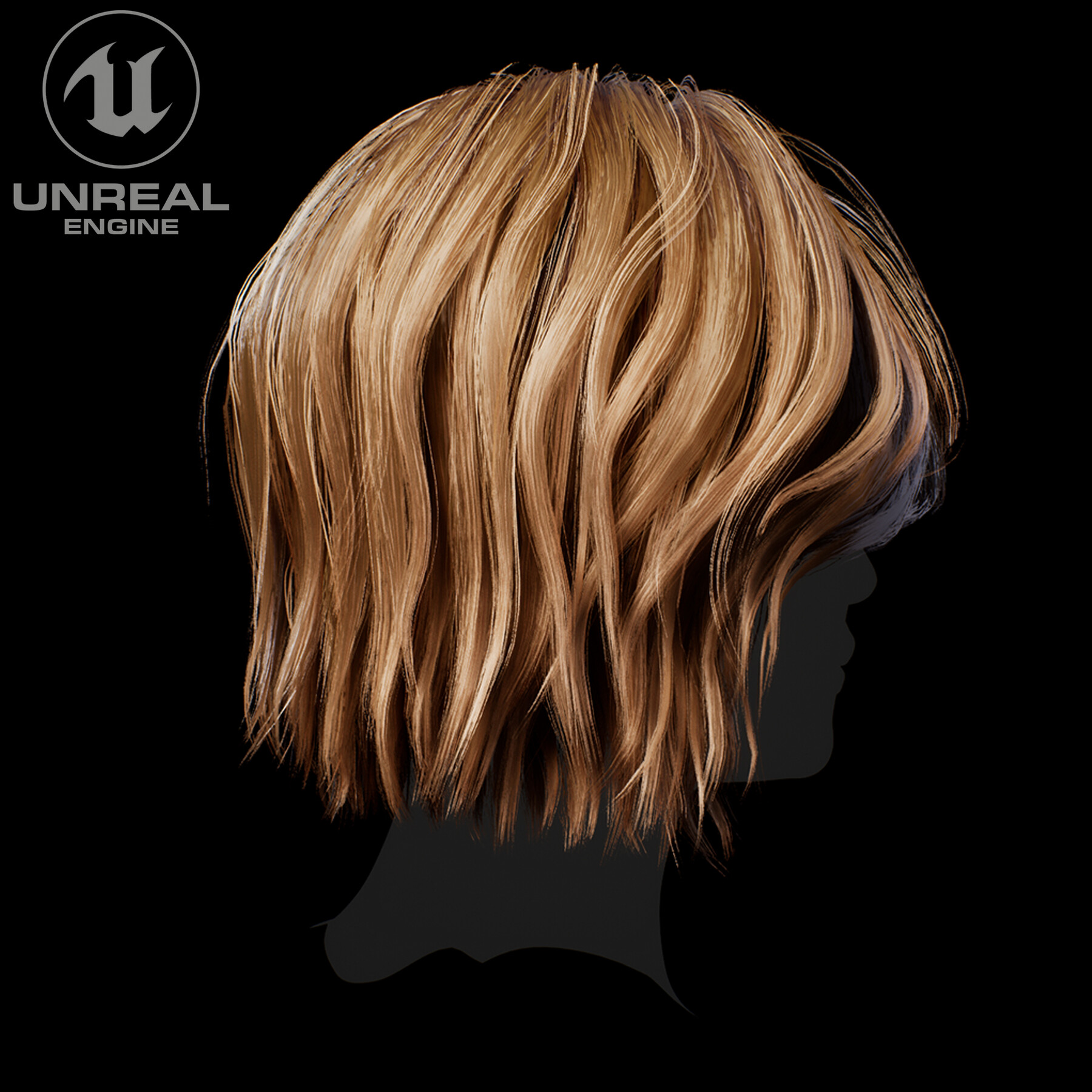 ArtStation - Game-ready Hairstyle №5 Hair-cards Low-poly / Game-ready ...