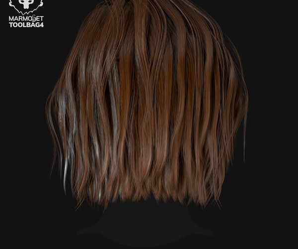 ArtStation - Game-ready Hairstyle №5 Hair-cards Low-poly / Game-ready ...