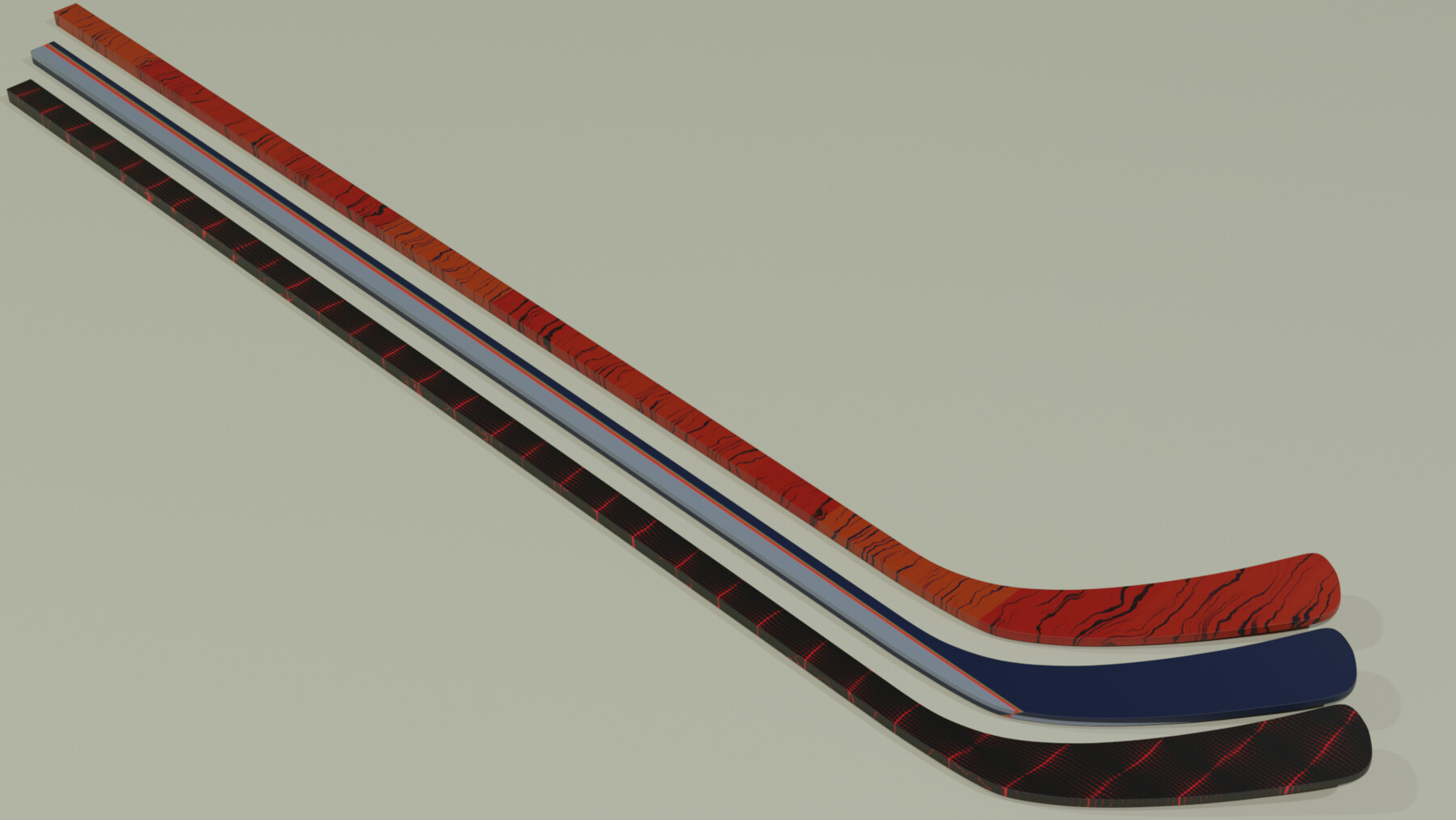 ArtStation Collection of hockey sticks and pucks with procedural