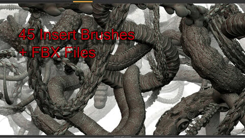 45 Insert Brushes + FBX Files worm_insect_tentacle_stuff
