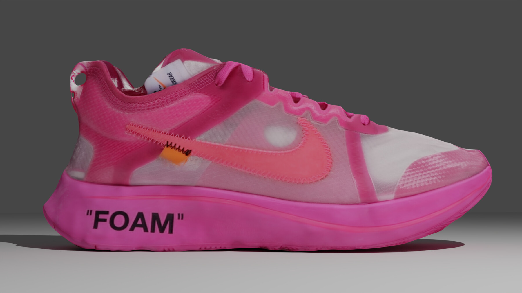 nike zoom fly x off white pink