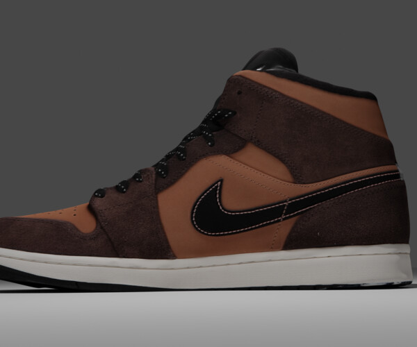 ArtStation Jordan 1 Mid SE Dark Chocolate Game Assets