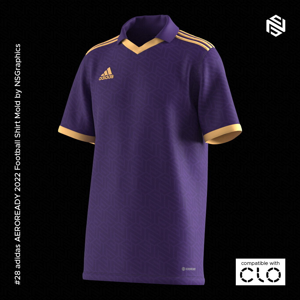 ArtStation - Adidas 23-24 AEROREADY Football Shirt Template for CLO 3D &  Marvelous Designer