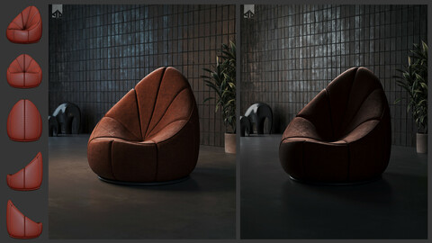 Chair 1001 orange [ 3D FILE ]