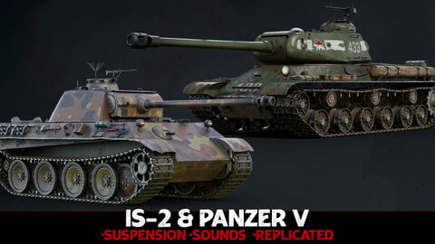 WW2 Tanks - IS-2 & Panzer V - Advanced Tank Blueprint [UE4]