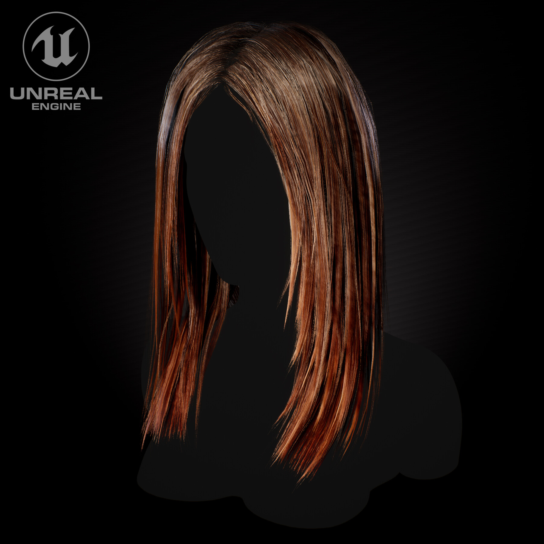 Artstation - Game-ready Hairstyle №6 Hair-cards Low-poly   Game-ready 