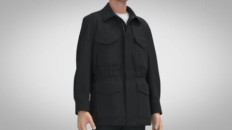 Patch Pocket Parka, Marvelous Designer, Clo3D +fbx, obj