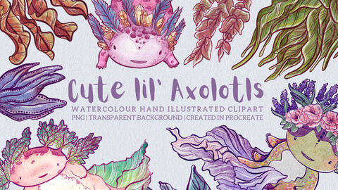 Cute Lil' Axolotl Clipart Collection