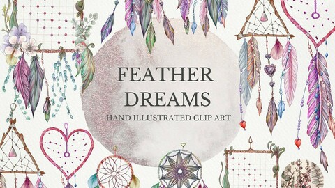 Feather Dreams Clipart Collection