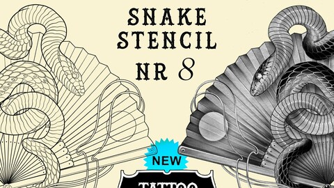 Snake tattoo stencil nr. 8 | Procreate stamps | Procreate tattoo | Procreate flash | Tattoo flash