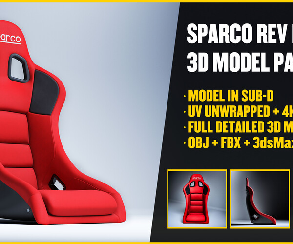 3D file Sparco Rev Racing Seat 💺・Template to download and 3D