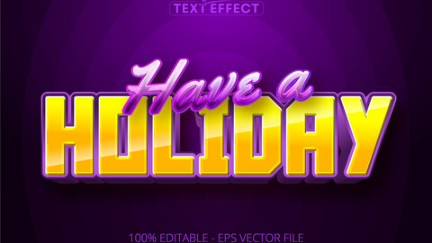 Cartoon text effect, editable holiday text and comic text style