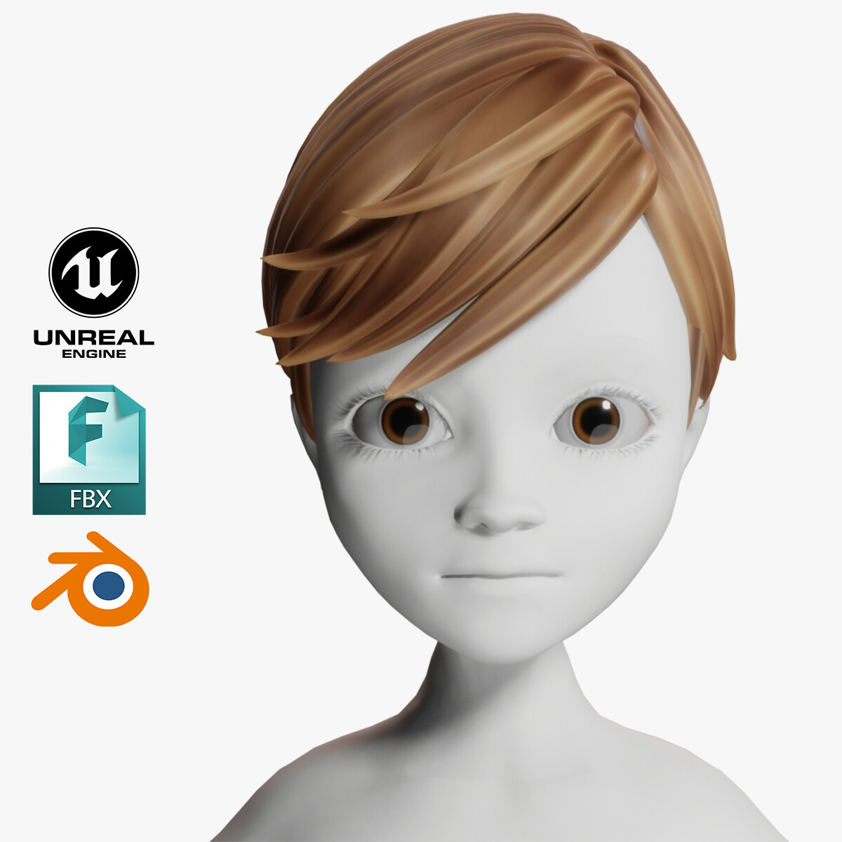 3D model Game Hair - Female Hairstyle V2 VR / AR / low-poly