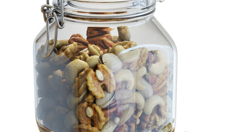 3D Model / Food Set 19 / Fido Jar with Mixed Nuts