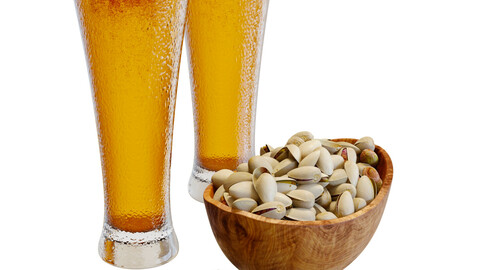 3D Model / Food Set 20 / Pistachios and Beer