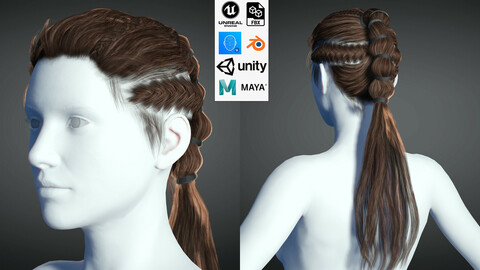 Realistic Hair Braid Viking Realtime