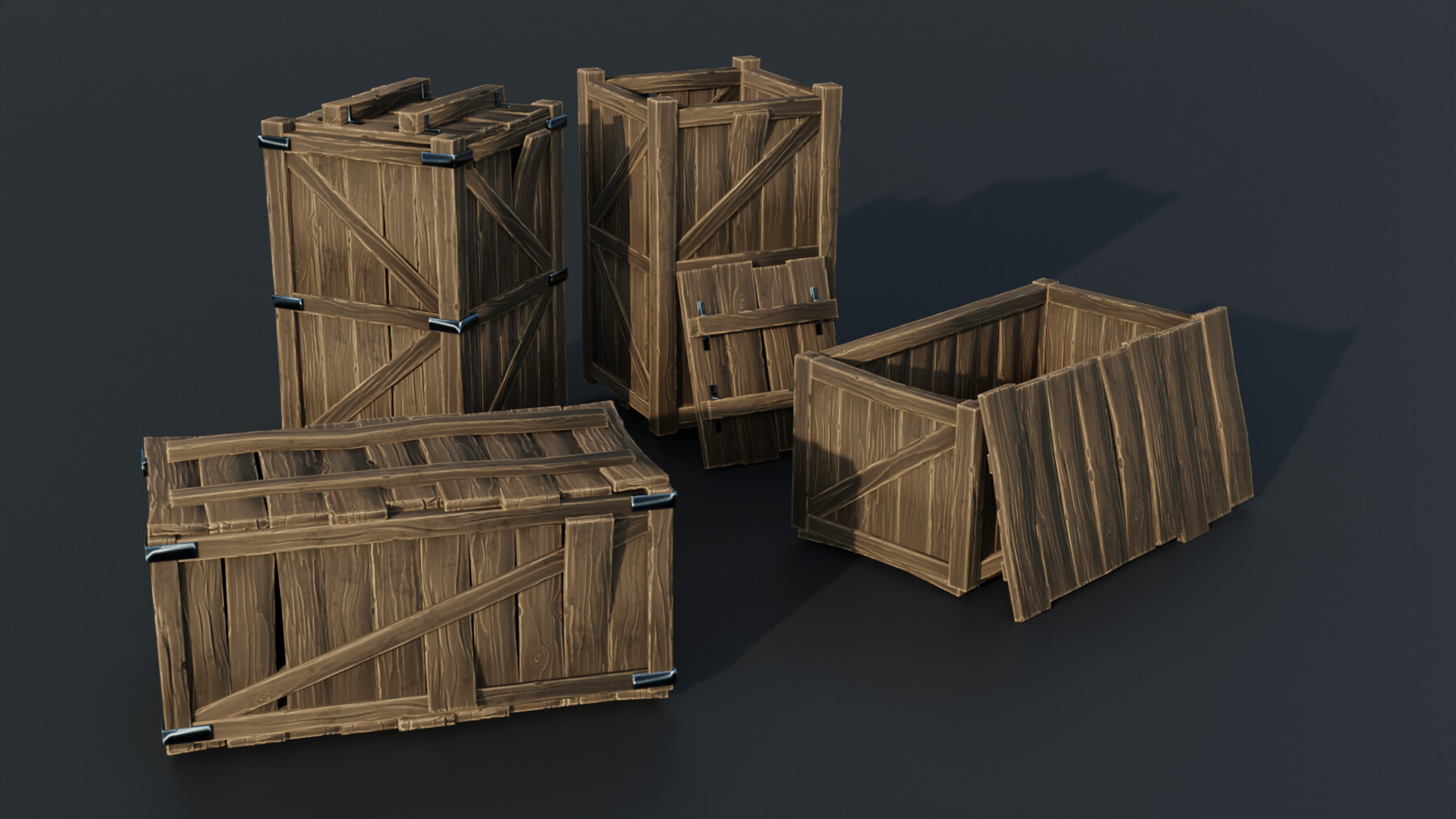 ArtStation Stylized Wooden Crates Bundle Game Assets